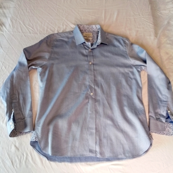 Ted Baker Men's Endurance Long Sleeve Button Down Shirt Size 17 Slim Fit NWOT - Picture 1 of 10